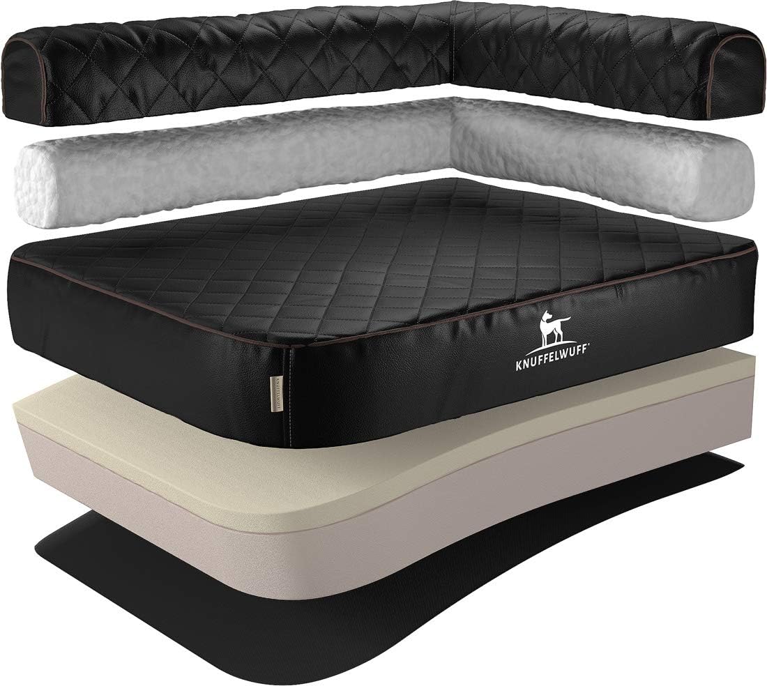 Leather Orthopaedic Corner Dog Bed