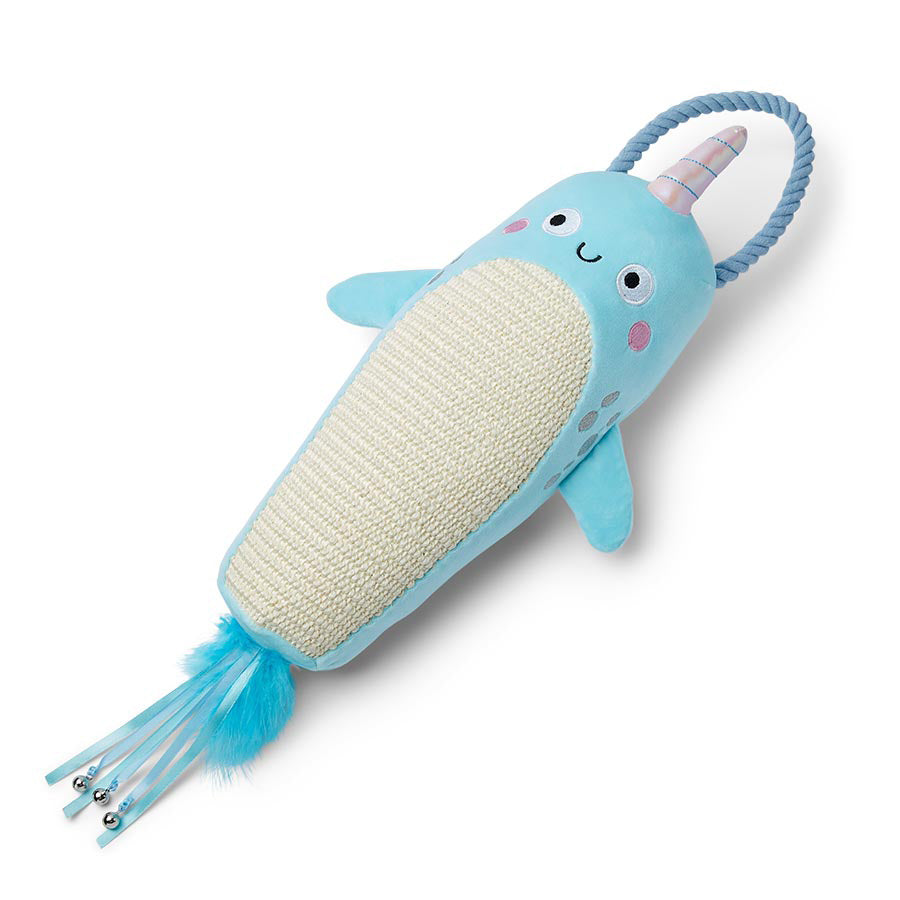 Kitten Hanging Narwhal Scratcher Toy