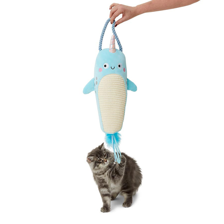 Kitten Hanging Narwhal Scratcher Toy