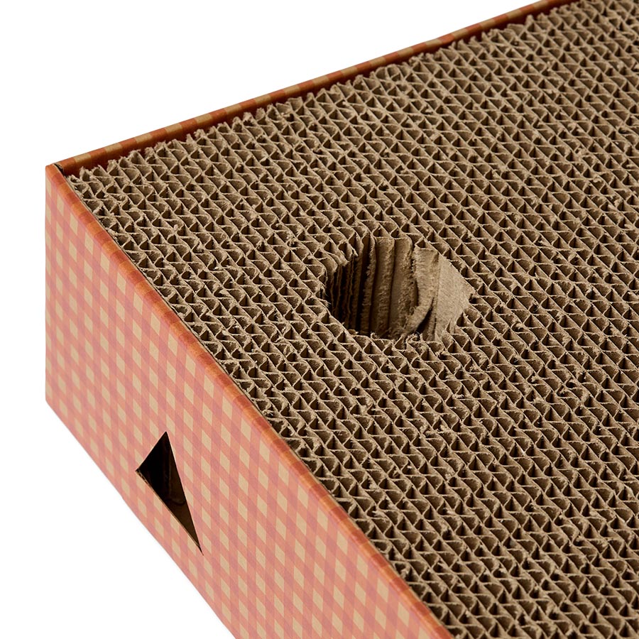 Willows Silvervine 2-in-1 Gingham Scratch Box Cat Toy